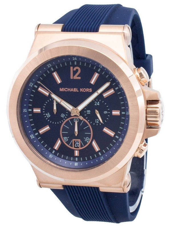 Michael Kors Chronograph Dylan Navy Silicone Strap MK8295 Men's Watch