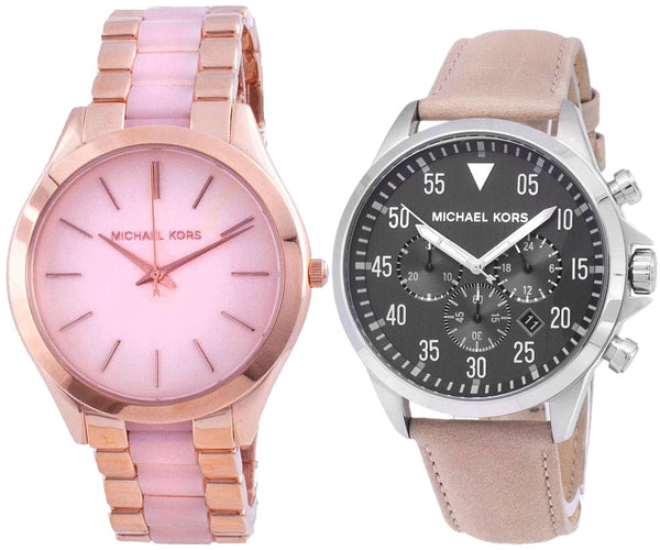 Michael Kors Analog Quartz Men's And Women's Watch Combo Set - MK8616 - MK4467