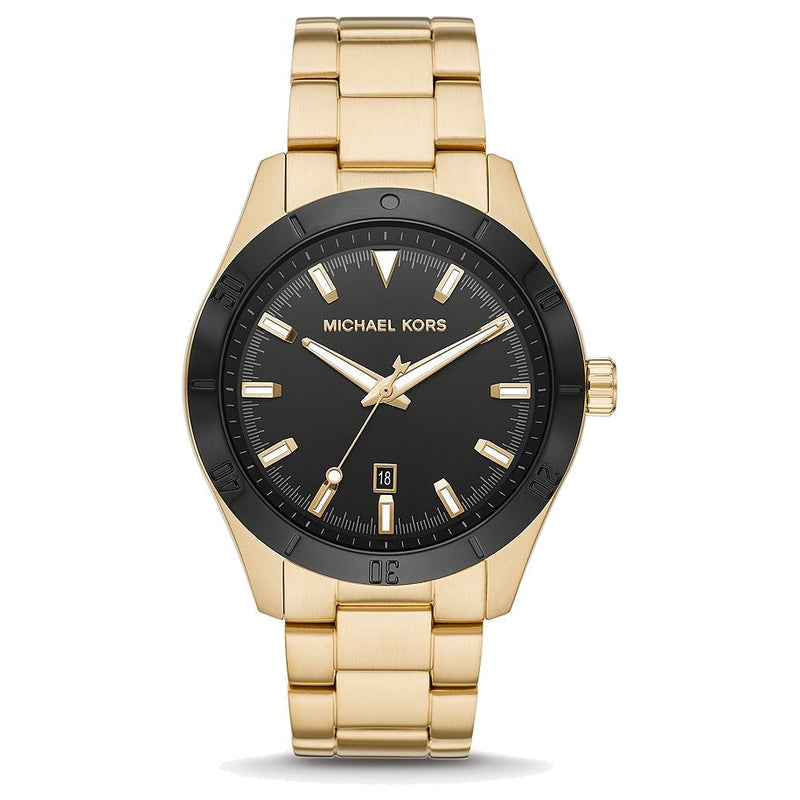 Michael Kors MK8816 Men's Layton Stainless Steel Gold Tone Black Dial Watch