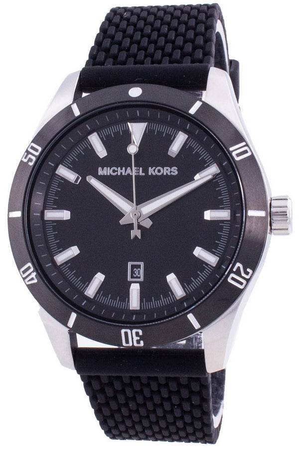 Michael Kors Layton Black Dial Silicone Strap Quartz MK8819 Men's Watch