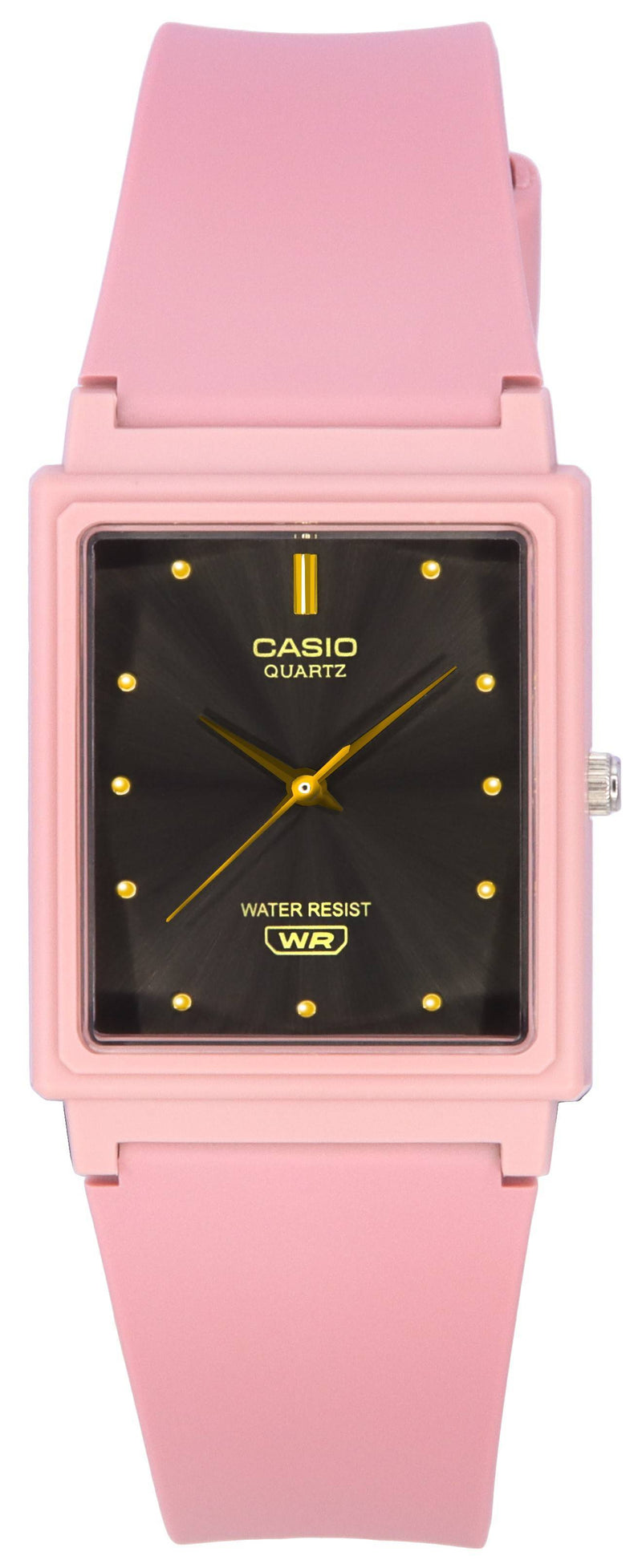 Casio Analog Pink Resin Strap Black Dial Quartz MQ-38UC-4A MQ38UC-4A Women's Watch