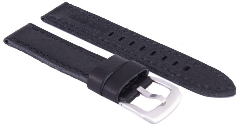 Black Ratio Brand Leather Watch Strap 20mm
