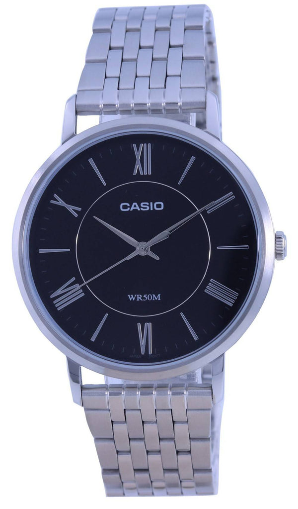 Casio Analog Black Dial Stainless Steel Quartz MTP-B110D-1A MTPB110D-1 Men's Watch