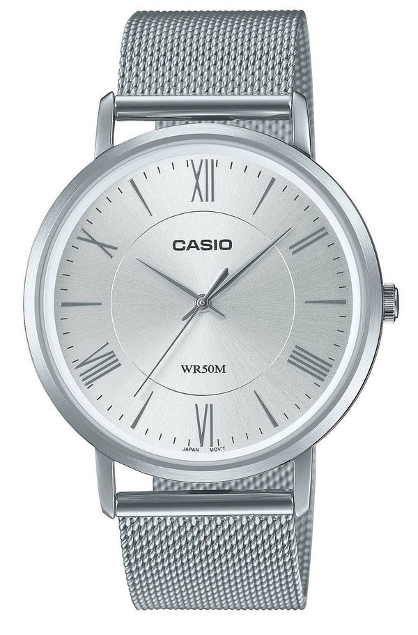 Casio Analog Silver Dial Stainless Steel Quartz MTP-B110M-7A MTPB110M-7 Men's Watch
