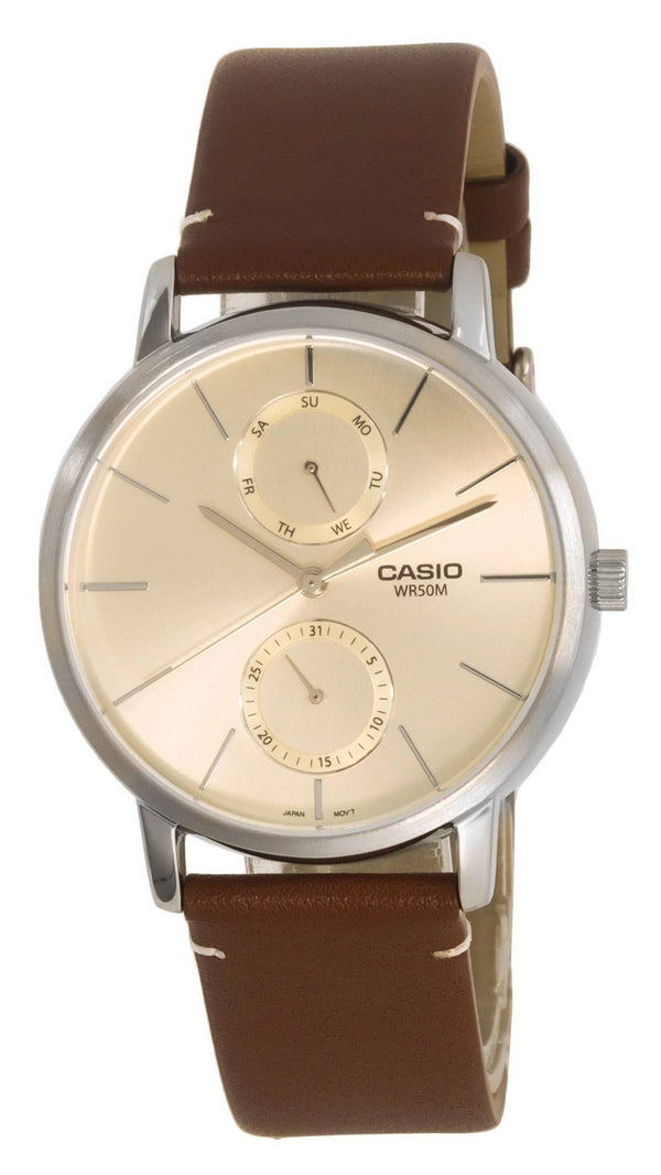 Casio Analog Leather Gold Tone Dial Quartz MTP-B310L-9A MTPB310L-9 Men's Watch