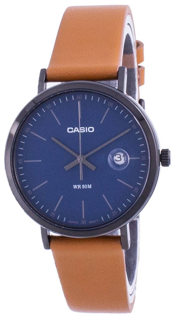 Casio Analog Blue Dial Leather Strap MTP-E175BL-2E MTPE175BL-2 Men's Watch