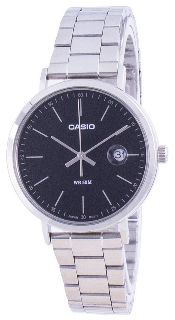 Casio Analog Black Dial Stainless Steel MTP-E175D-1E MTPE175D-1 Men's Watch