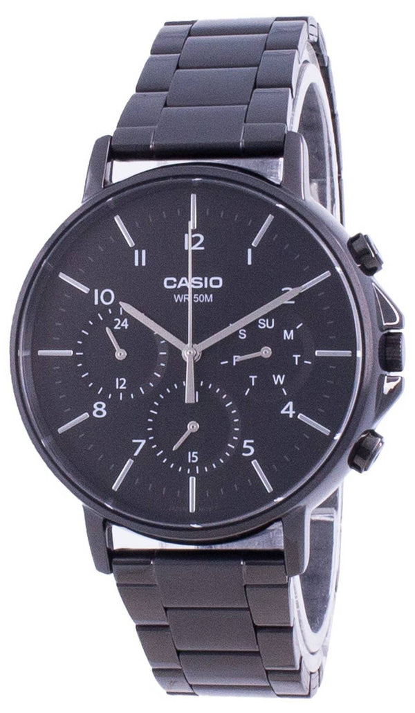Casio Multi Hands Black Dial Stainless Steel Quartz MTP-E321B-1A MTPE321B-1 Men's Watch