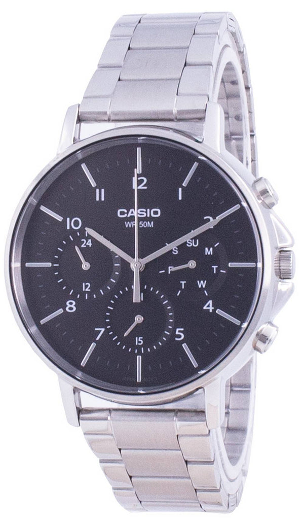Casio Multi Hands Black Dial Stainless Steel Quartz MTP-E321D-1A MTPE321D-1 Men's Watch