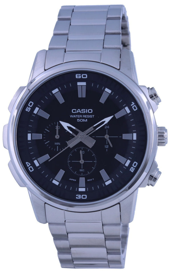Casio Chronograph Stainless Steel Analog MTP-E505D-1A MTPE505D-1 Men's Watch