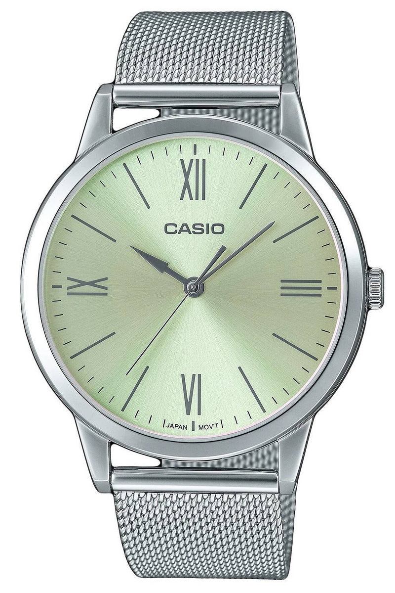 Casio Analog Stainless Steel Mesh Silver Dial Quartz MTP-E600M-9B MTPE600M-9B Men's Watch