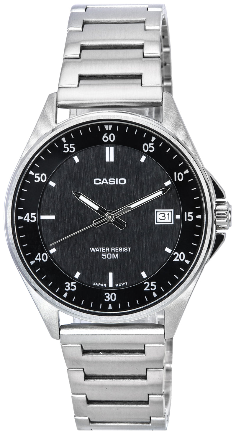 Casio Standard Analog Stainless Steel Black Dial Quartz MTP-E705D-1E Men's Watch