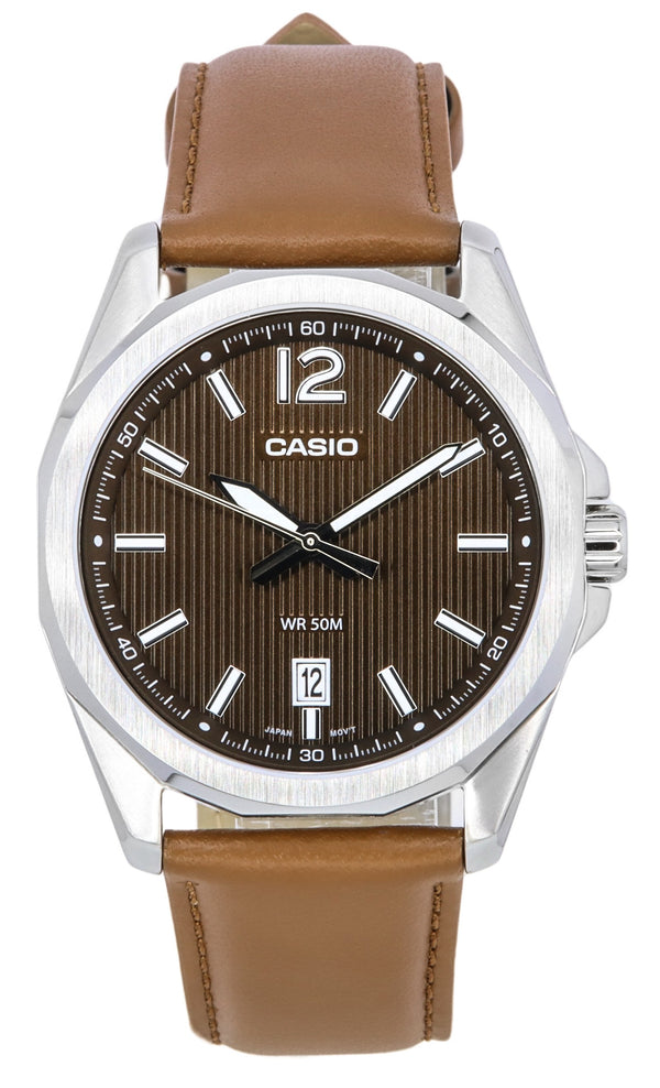 Casio Standard Analog Leather Strap Brown Dial Quartz MTP-E725L-5A Men's Watch