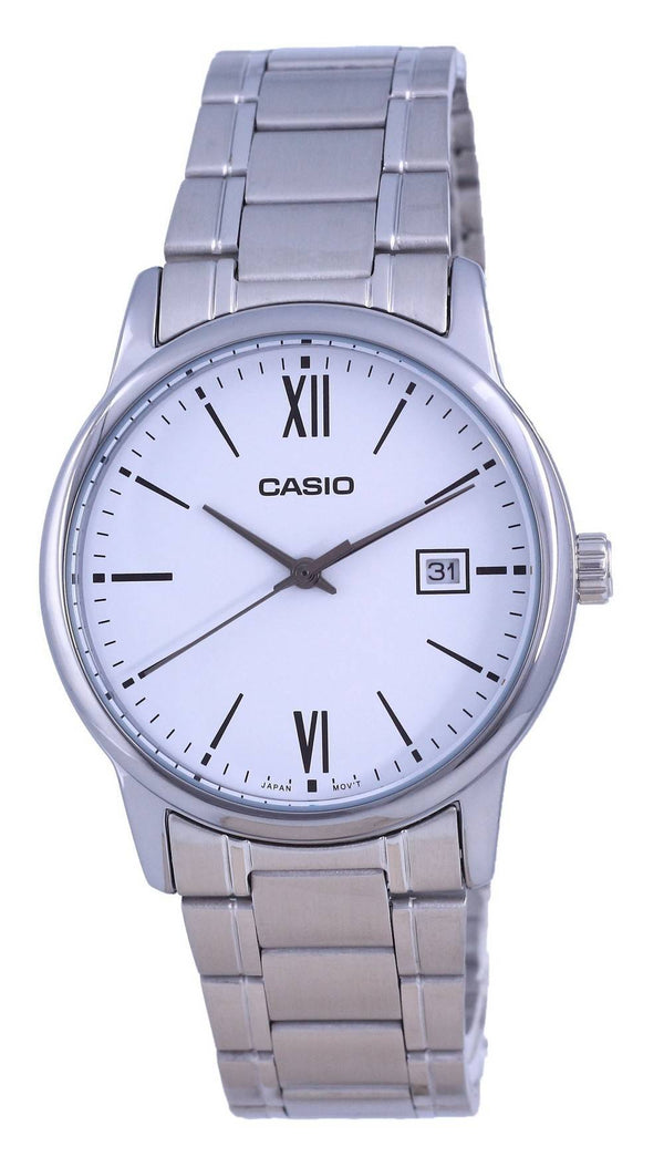 Casio White Dial Stainless Steel Analog Quartz MTP-V002D-7B3 MTPV002D-7 Men's Watch