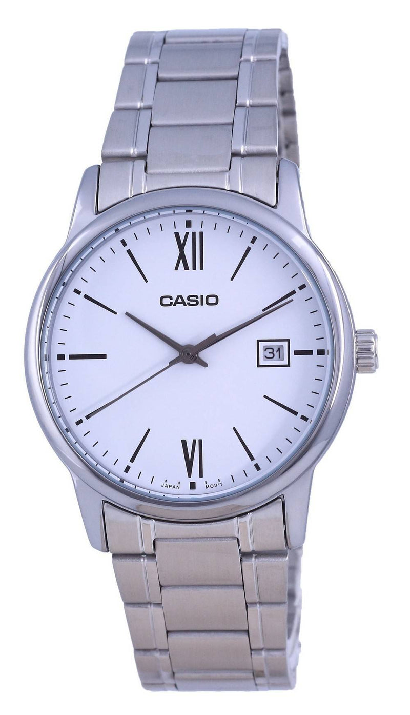 Casio White Dial Stainless Steel Analog Quartz MTP-V002D-7B3 MTPV002D-7 Men's Watch