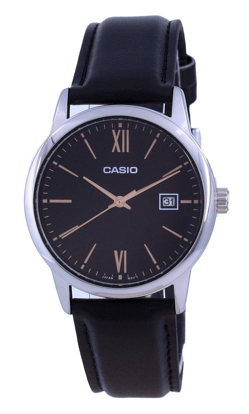 Casio Black Dial Stainless Steel Analog Quartz MTP-V002L-1B3 MTPV002L-1 Men's Watch