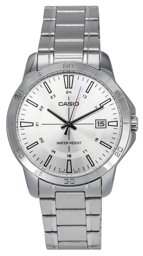 Casio Standard Analog Stainless Steel Silver Dial Quartz MTP-V004D-7C Men's Watch