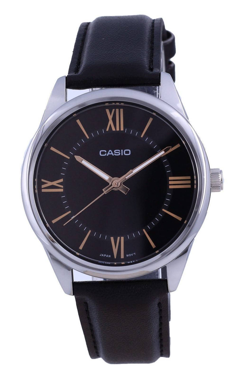 Casio Black Dial Stainless Steel Analog Quartz MTP-V005L-1B5 MTPV005L-1 Men's Watch