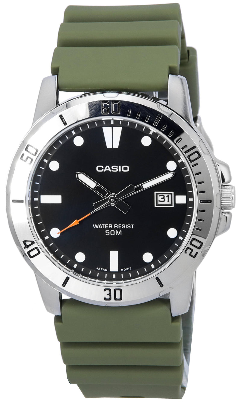 Casio Standard Analog Resin Strap Black Dial Quartz MTP-VD01-3E MTPVD01-3E Men's Watch