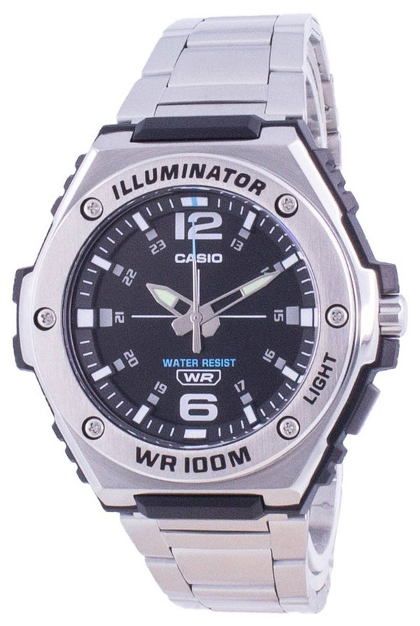 Casio Youth Black Dial Stainless Steel Quartz MWA-100HD-1A MWA100HD-1 100M Men's Watch