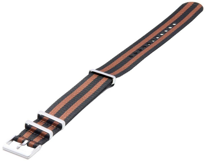 Ratio NATO22 Brown and Black Nylon 22mm Watch Strap