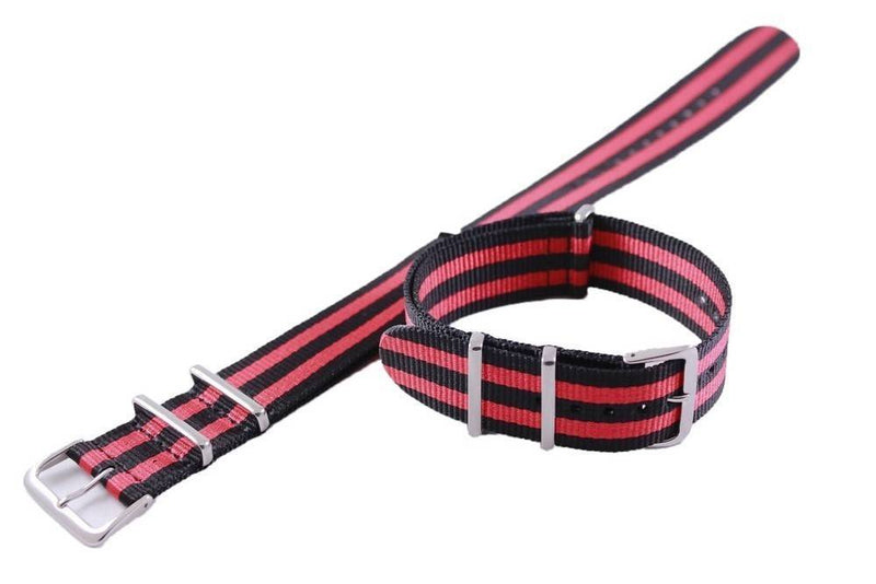 Ratio Red And Black Nato Watch Strap 22mm