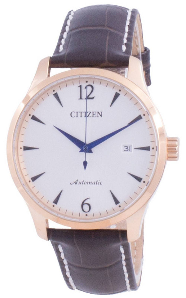 Citizen Silver Dial Calf Leather Strap Mechanical NJ0113-10A Men's Watch