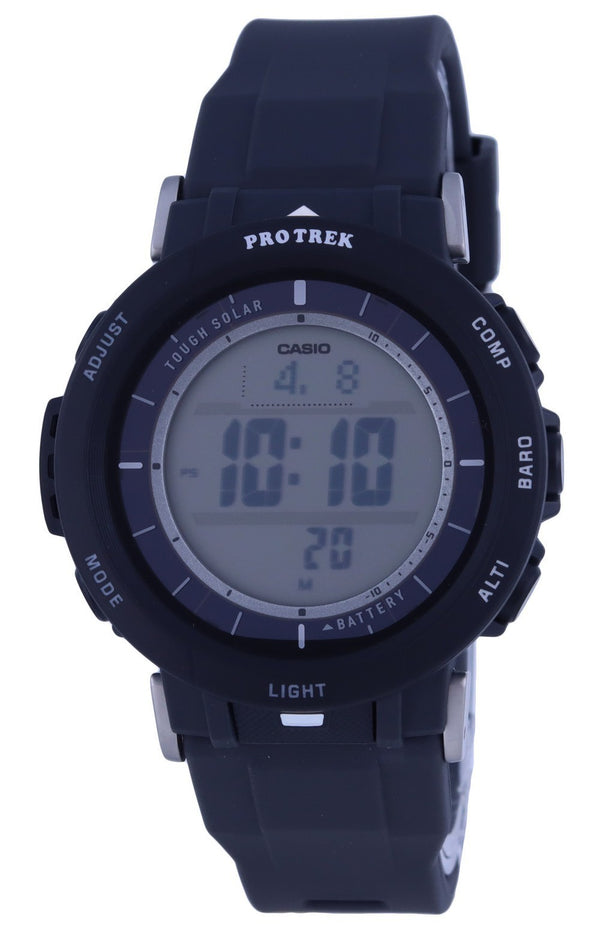 Casio Protrek Digital Silicon Black Dial Solar PRG-30-1 PRG30-1 100M Men's Watch