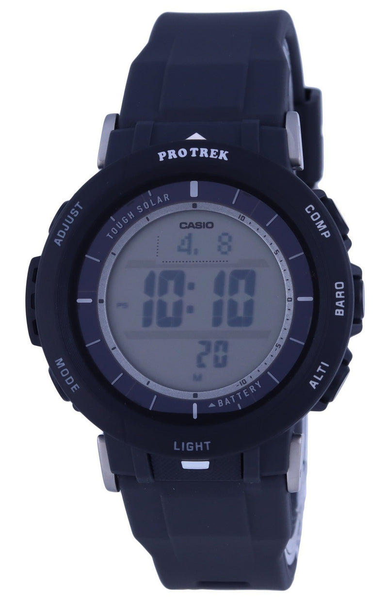 Casio Protrek Digital Silicon Black Dial Solar PRG-30-1 PRG30-1 100M Men's Watch
