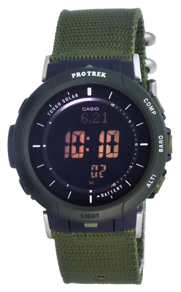 Casio Protrek Digital Black Dial Solar PRG-30B-3 PRG30B-3 100M Men's Watch