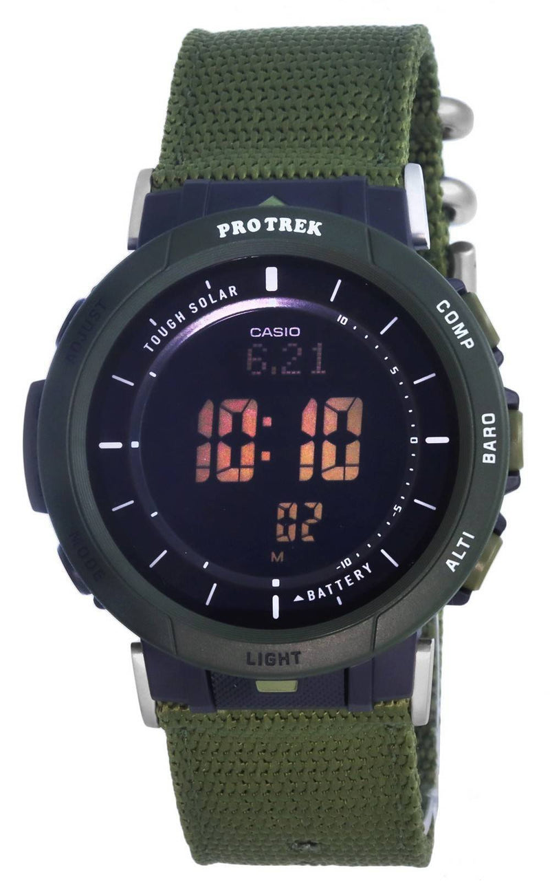 Casio Protrek Digital Black Dial Solar PRG-30B-3 PRG30B-3 100M Men's Watch