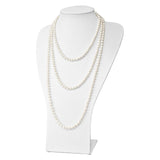 6-7mm White Semi-round Freshwater Cultured Pearl Slip-on Endless 80 inch Necklace