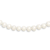 6-7mm White Semi-round Freshwater Cultured Pearl Slip-on Endless 80 inch Necklace