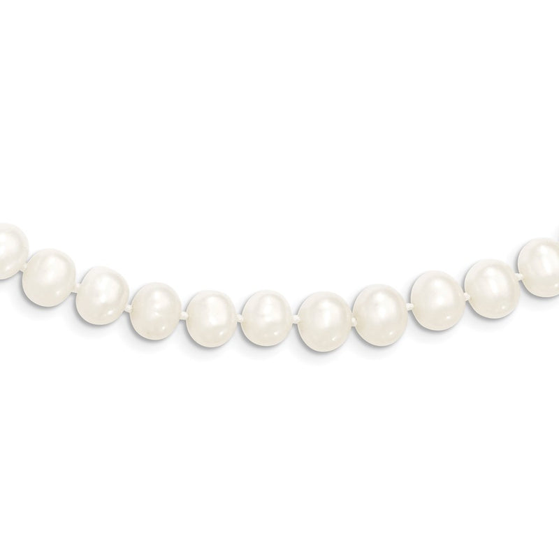 6-7mm White Semi-round Freshwater Cultured Pearl Slip-on Endless 80 inch Necklace