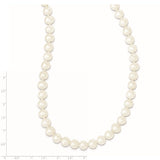 9-10mm White Semi-round Freshwater Cultured Pearl Slip-on Endless 80 inch Necklace