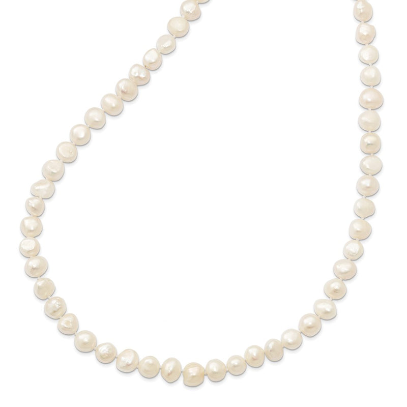 9-10mm White Baroque Freshwater Cultured Pearl Slip-on Endless 64 inch Necklace