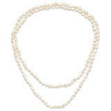 9-10mm White Baroque Freshwater Cultured Pearl Slip-on Endless 64 inch Necklace