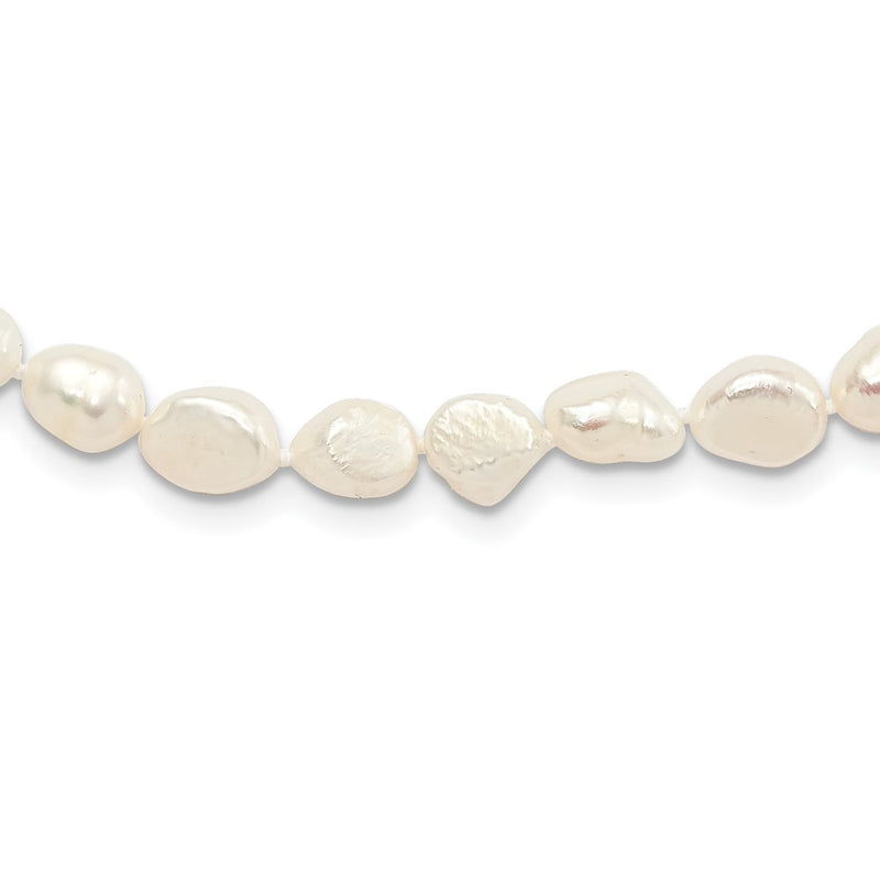 9-10mm White Baroque Freshwater Cultured Pearl Slip-on Endless 64 inch Necklace