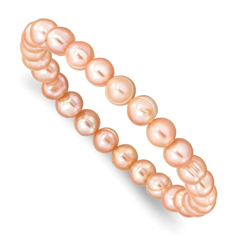 6-7mm Pink Freshwater Cultured Pearl Stretch Bracelet