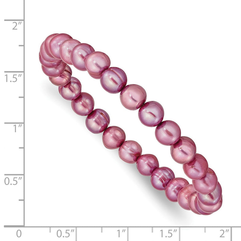 6-7mm Rose Freshwater Cultured Pearl Stretch Bracelet