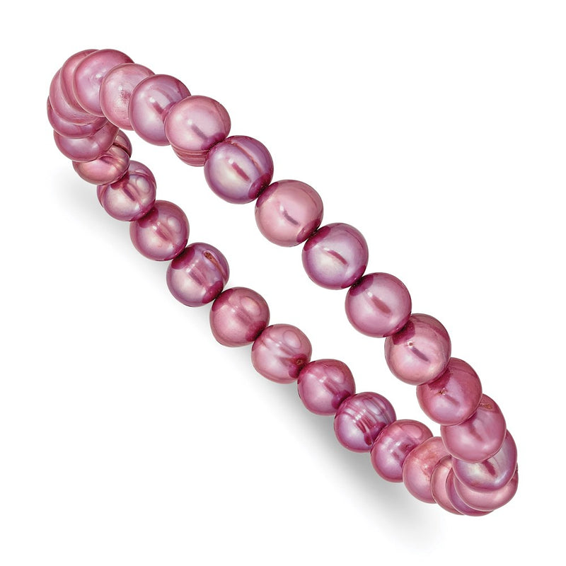 6-7mm Rose Freshwater Cultured Pearl Stretch Bracelet