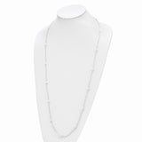 5-7mm White Teardrop Freshwater Cultured Pearl and Glass Bead Slip-on 35.5 inch Necklace