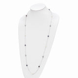 5-7mm White/Black/Grey Rice Freshwater Cultured Pearl and Glass Bead Slip-on 35.5 inch Necklace