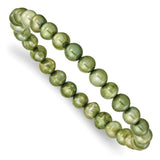 6-7mm Green/Grey/White/Black/Brown Freshwater Cultured Pearl Stretch 5-Piece Bracelet Set