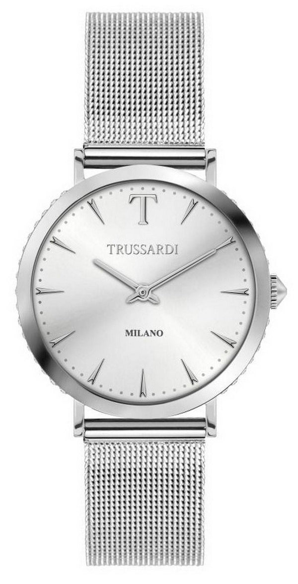 Trussardi T-Motif Crystal Accents Stainless Steel Quartz R2453140502 Women's Watch