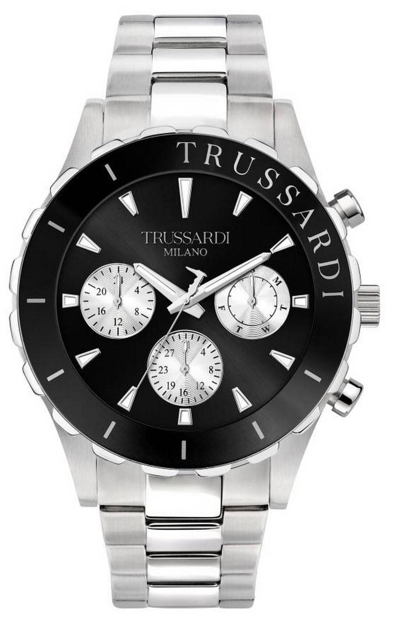 Trussardi T-Logo Black Dial Stainless Steel Quartz R2453143004 100M Men's Watch