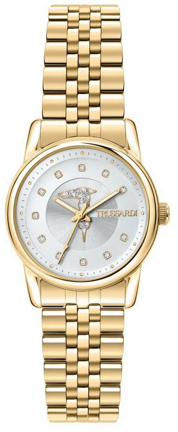 Trussardi T-Joy Crystal Accents Gold Tone Stainless Steel Quartz R2453150501 Women's Watch