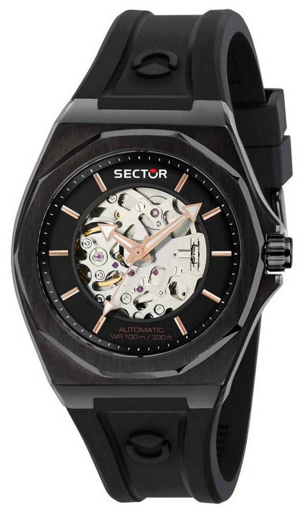 Sector 960 Black Dial Silicon Strap Automatic R3221528001 100M Men's Watch