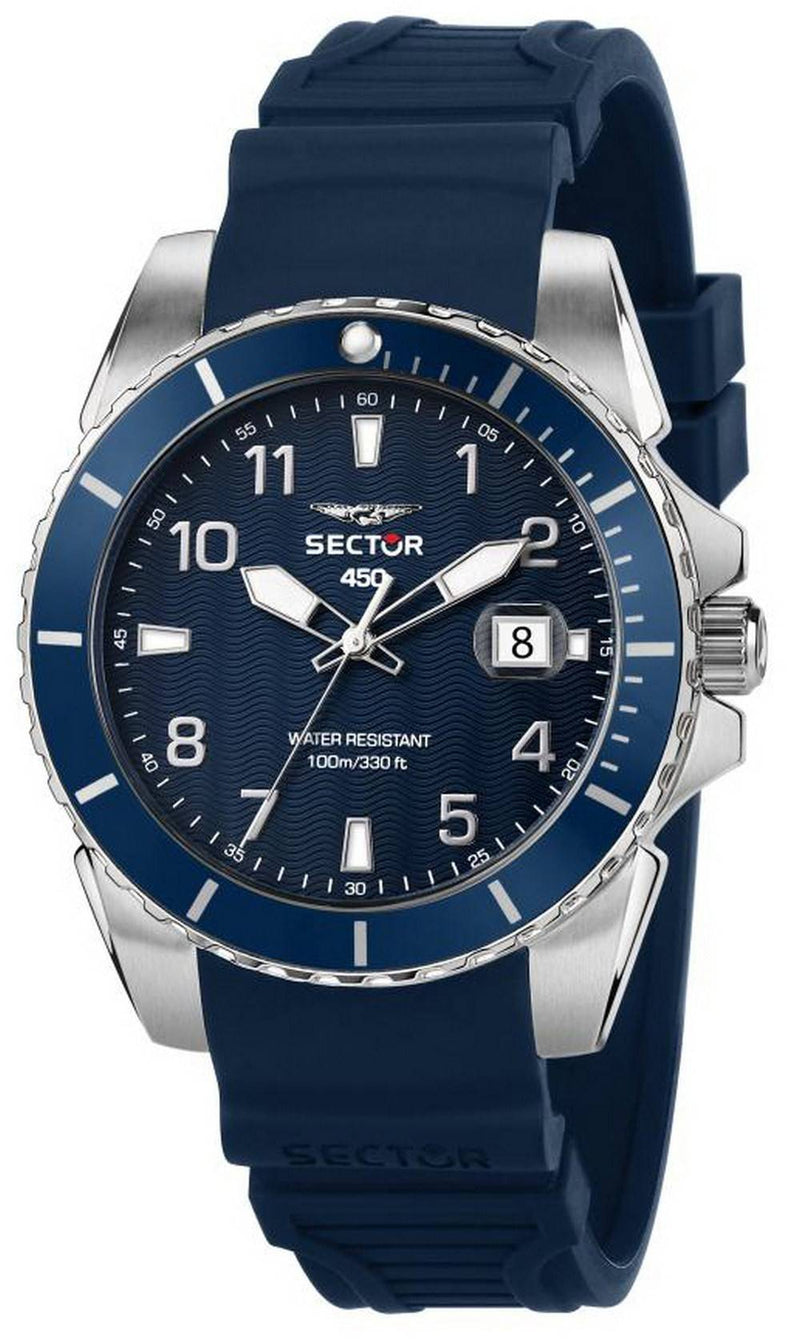 Sector 450 Blue Sunray Dial Silicon Strap Quartz R3251276003 100M Men's Watch