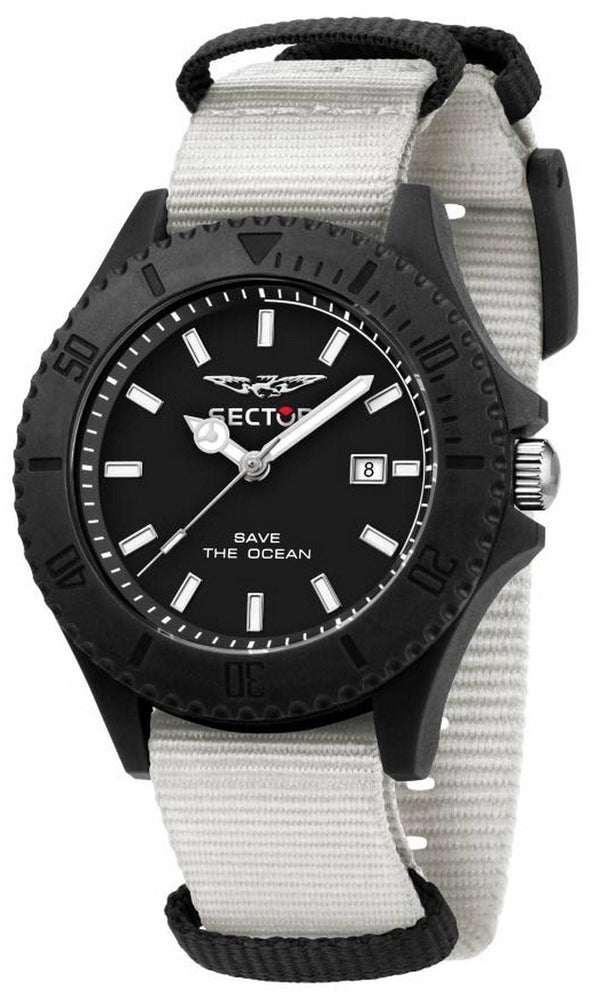 Sector Save The Ocean Black Sunray Dial Quartz R3251539003 Men's Watch